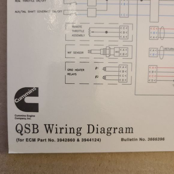 Cummins Laminated QSB Wiring Diagram Bulletin No, 36663996 - Picture 2 of 2